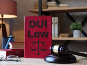 DUI law Driving Under Intoxicated is shown using a text