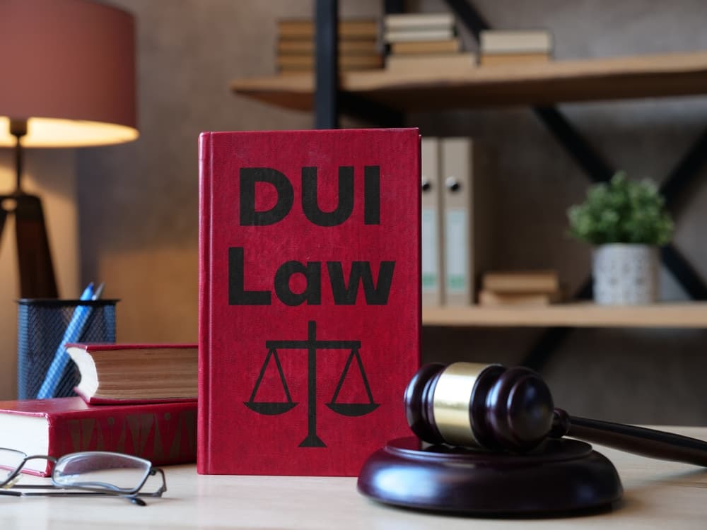 DUI law Driving Under Intoxicated is shown using a text